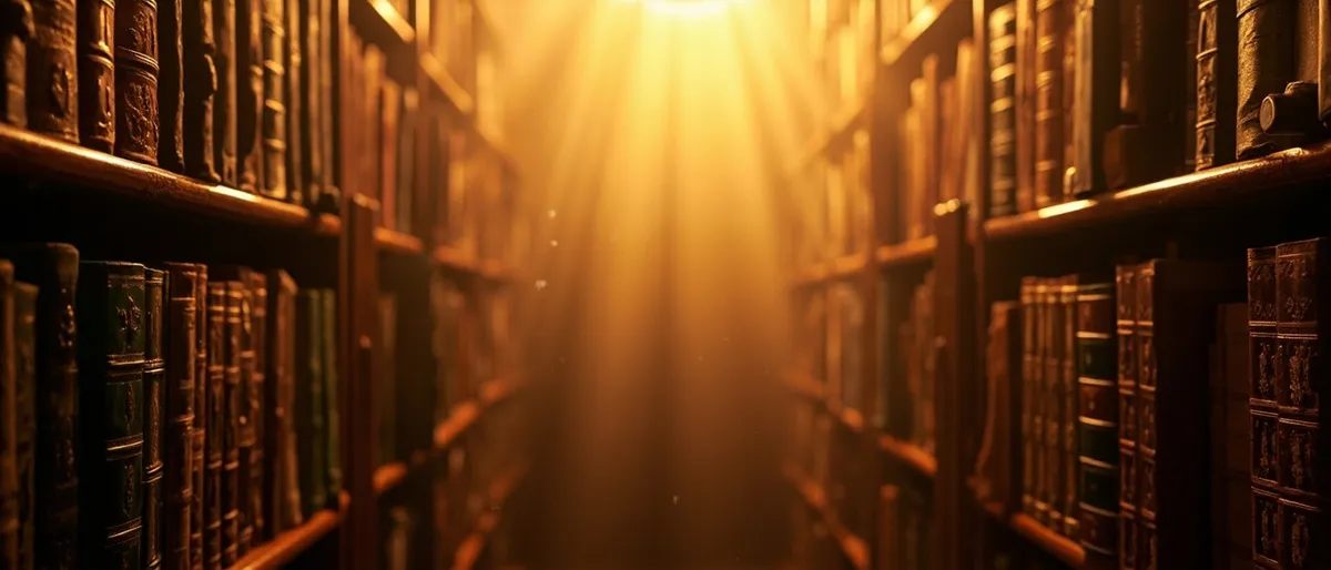 Elegant library background for famous authors page